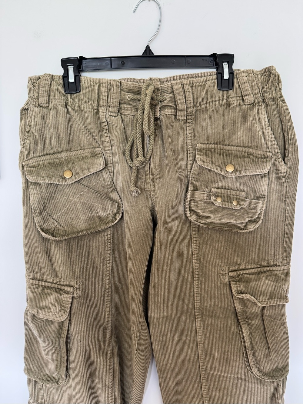 Free People Olive Brown Corduroy Cargo Pants - Picture 3 of 5